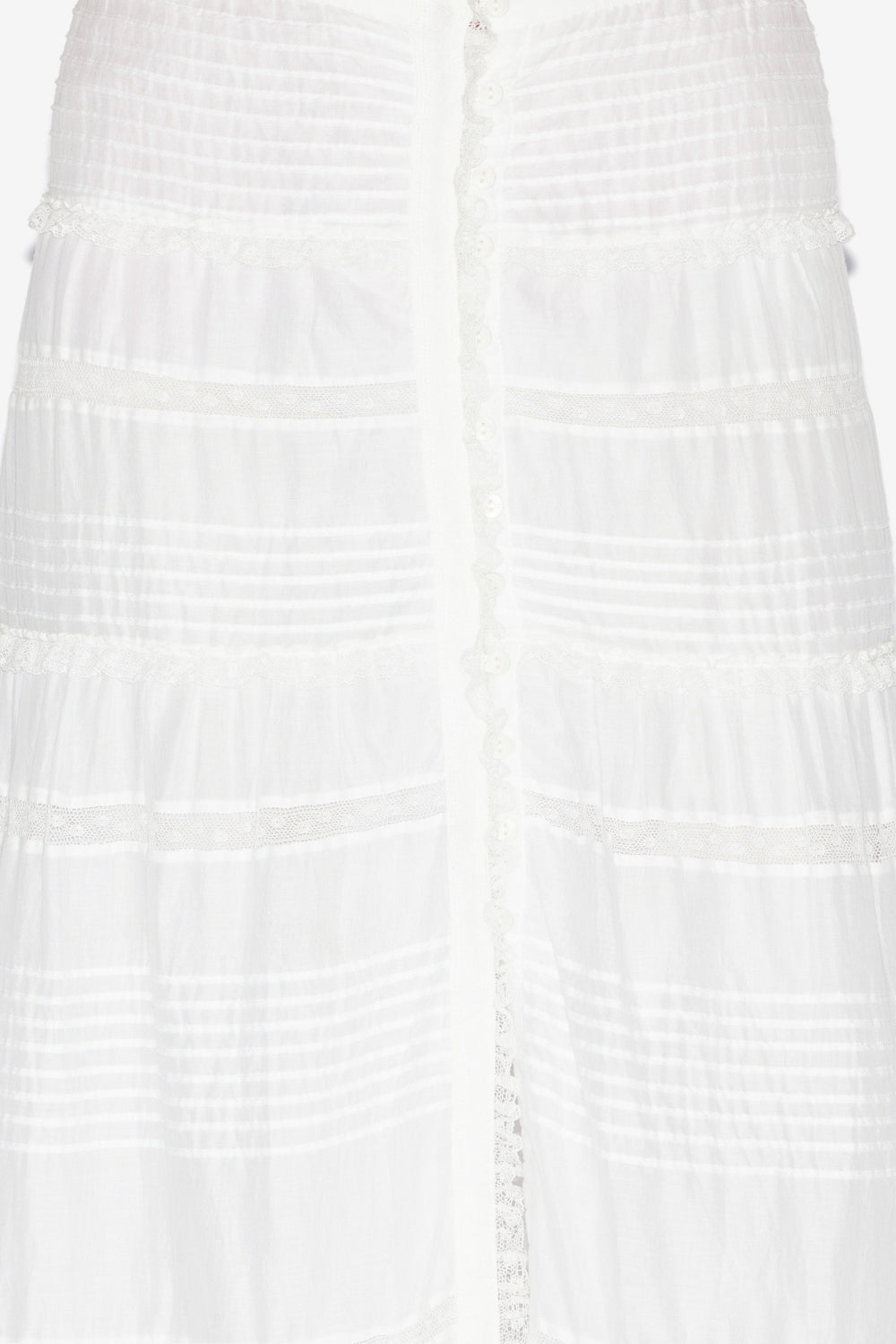 Gonna lunga gihane in voile di cotone tinta unita - Bianco - Woman - 3