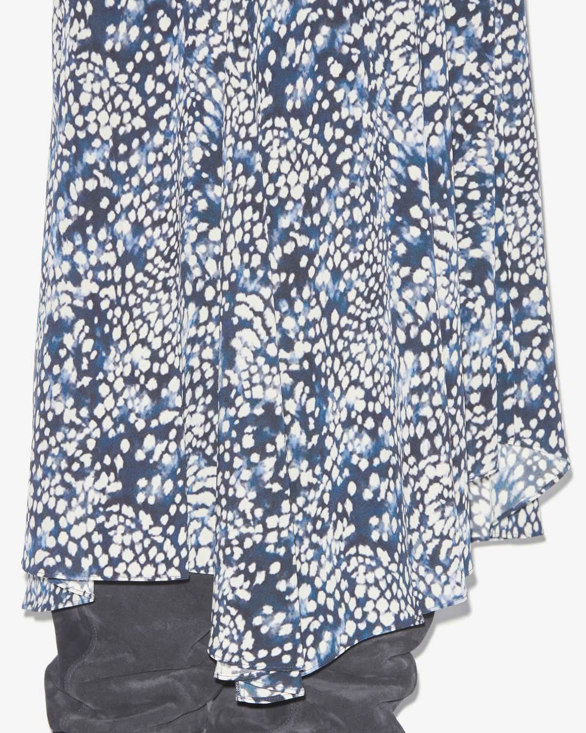 Hortensia midi skirt in printed crêpe de chine - Midnight-white - Woman - 2