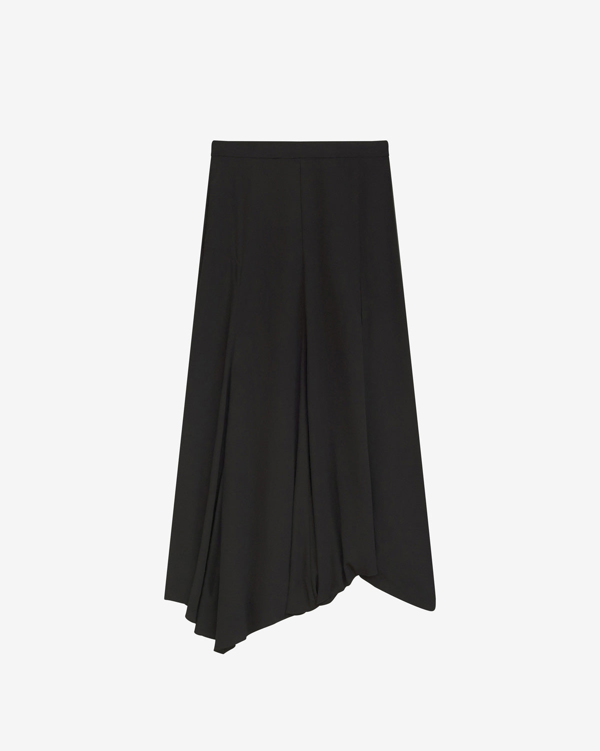 Hortensia midi skirt in plain-colored crêpe de chine - Black - Woman - 5