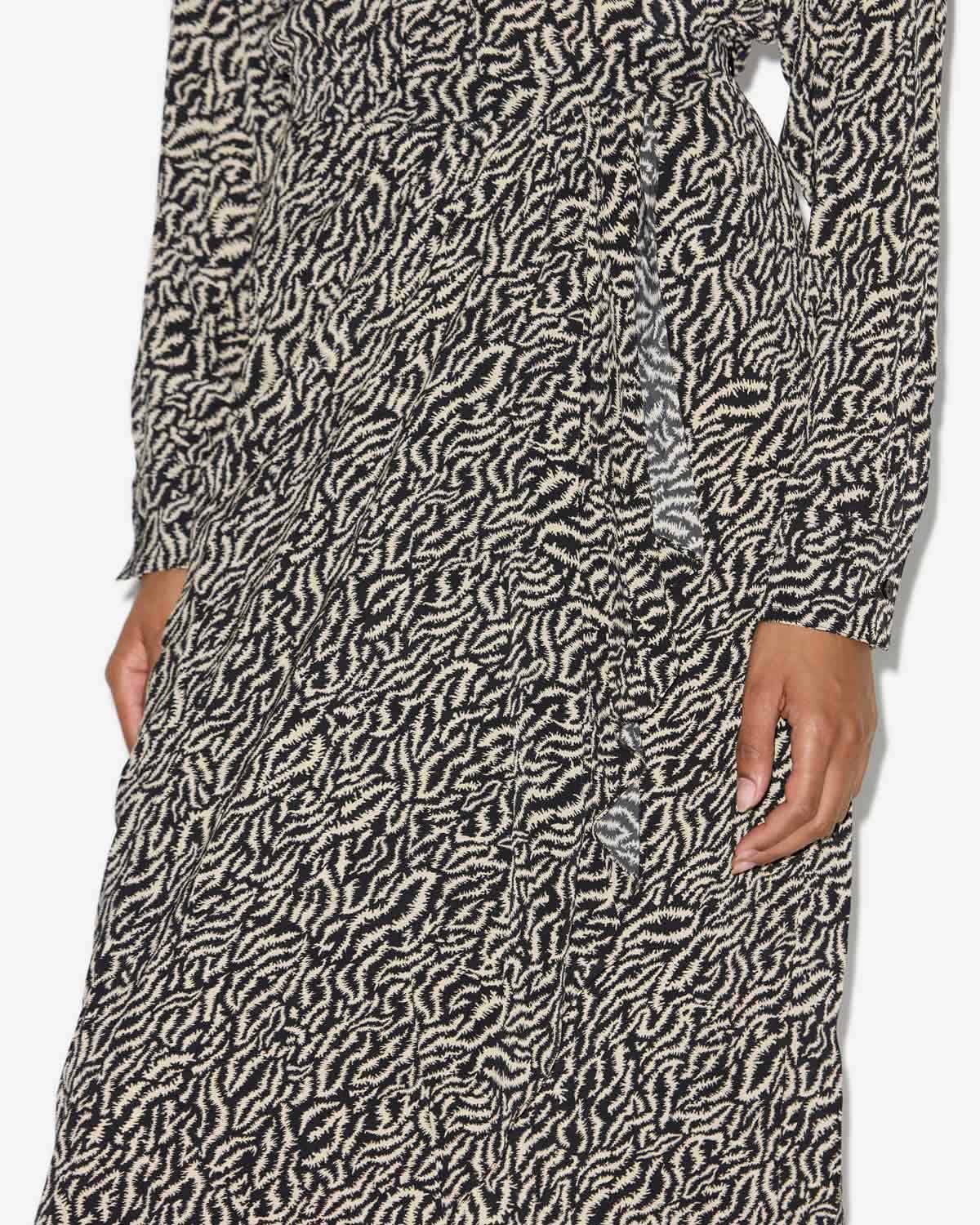 Vanille printed flowing midi skirt - Ecru and black - Woman - 2