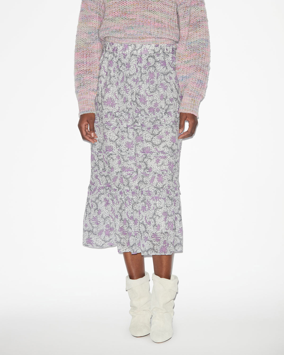 Diya skirt Woman ecru-lilac | ISABEL MARANT Official online store