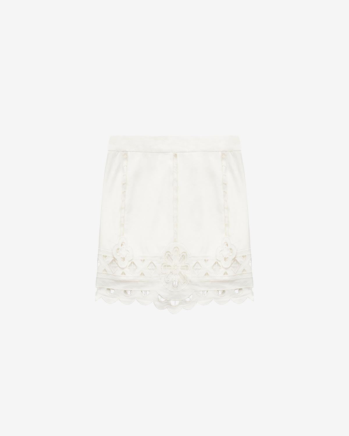 팔미라(palmira) 플레인 코튼 잉글리쉬 자수 쇼트 스커트 - 하얀색 - Woman - 5