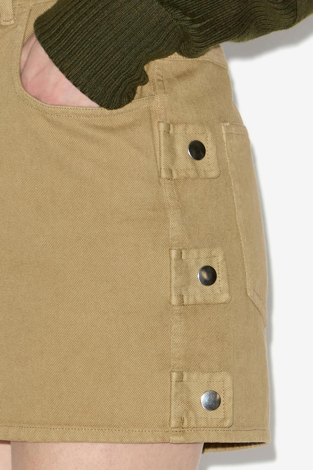 Gonna corta stessy in denim - Cachi - Woman - 3