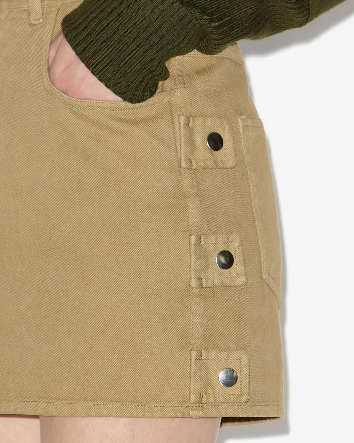 Gonna corta stessy in denim - Cachi - Woman - 2