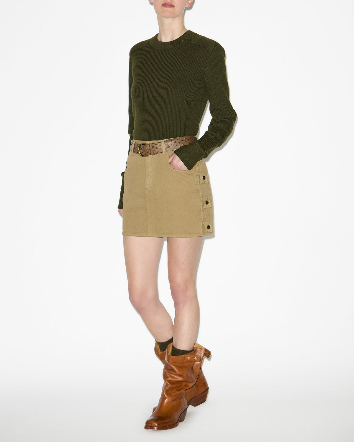 Stessy skirt Woman khaki ISABEL MARANT Official online store