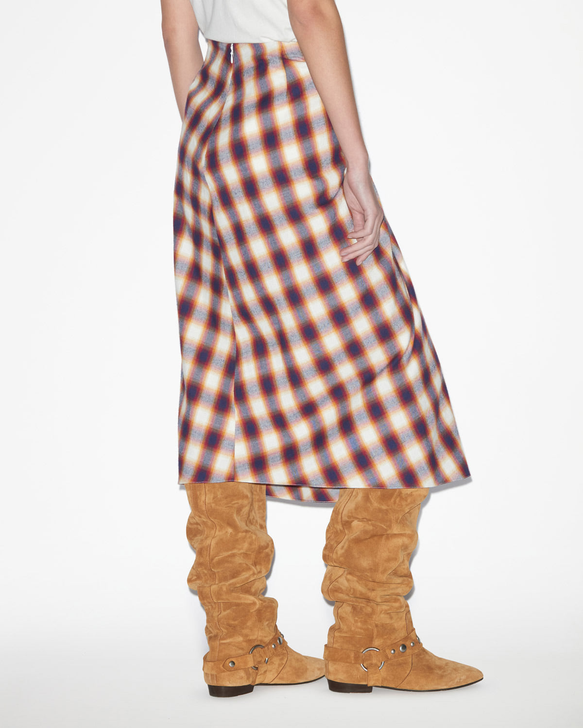 Jupe tijuana midi en coton à carreaux - Rouge et noir - Woman - 4