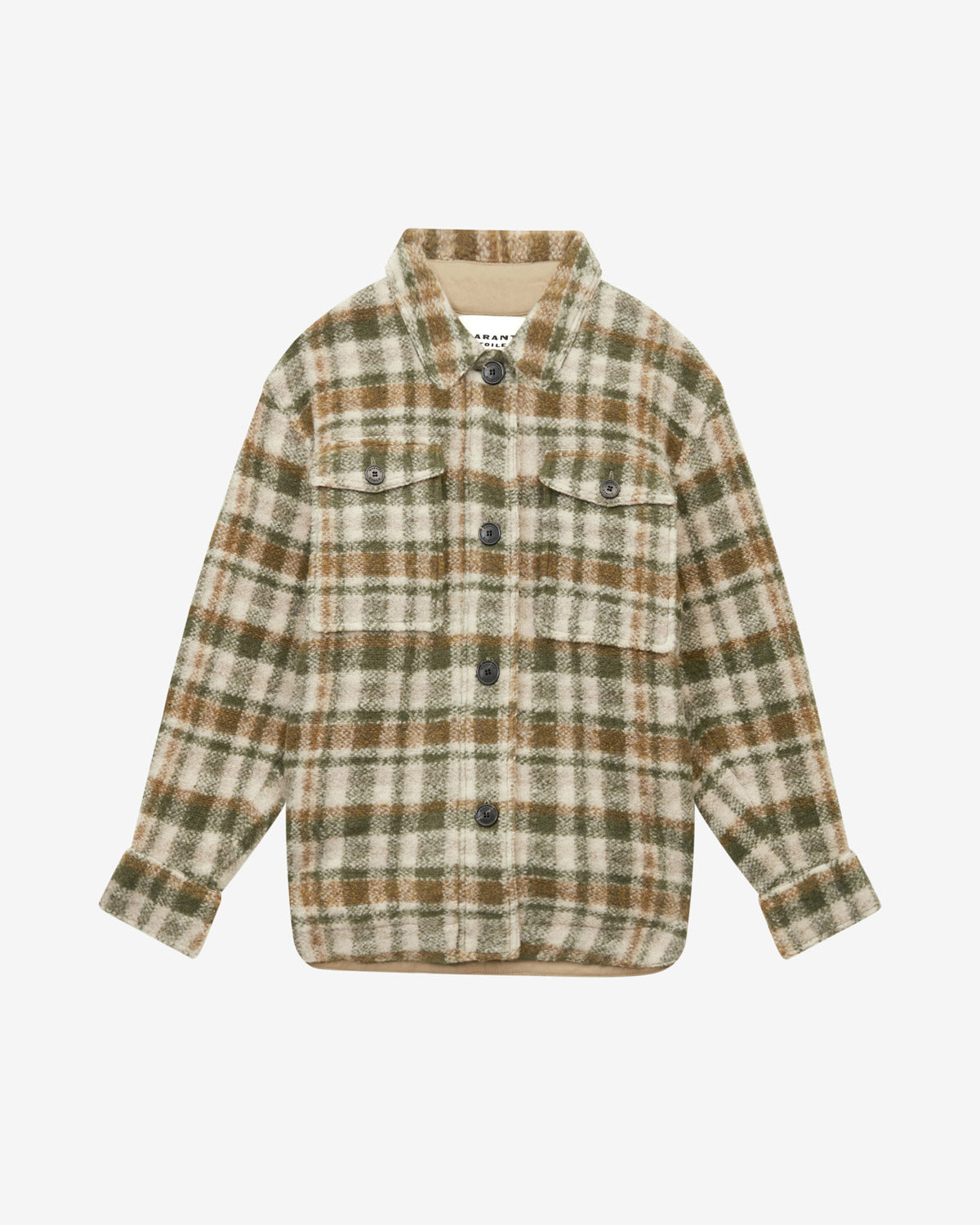 Harveli　チェック柄混合ウール コート - Khaki-ecru - Woman - 5