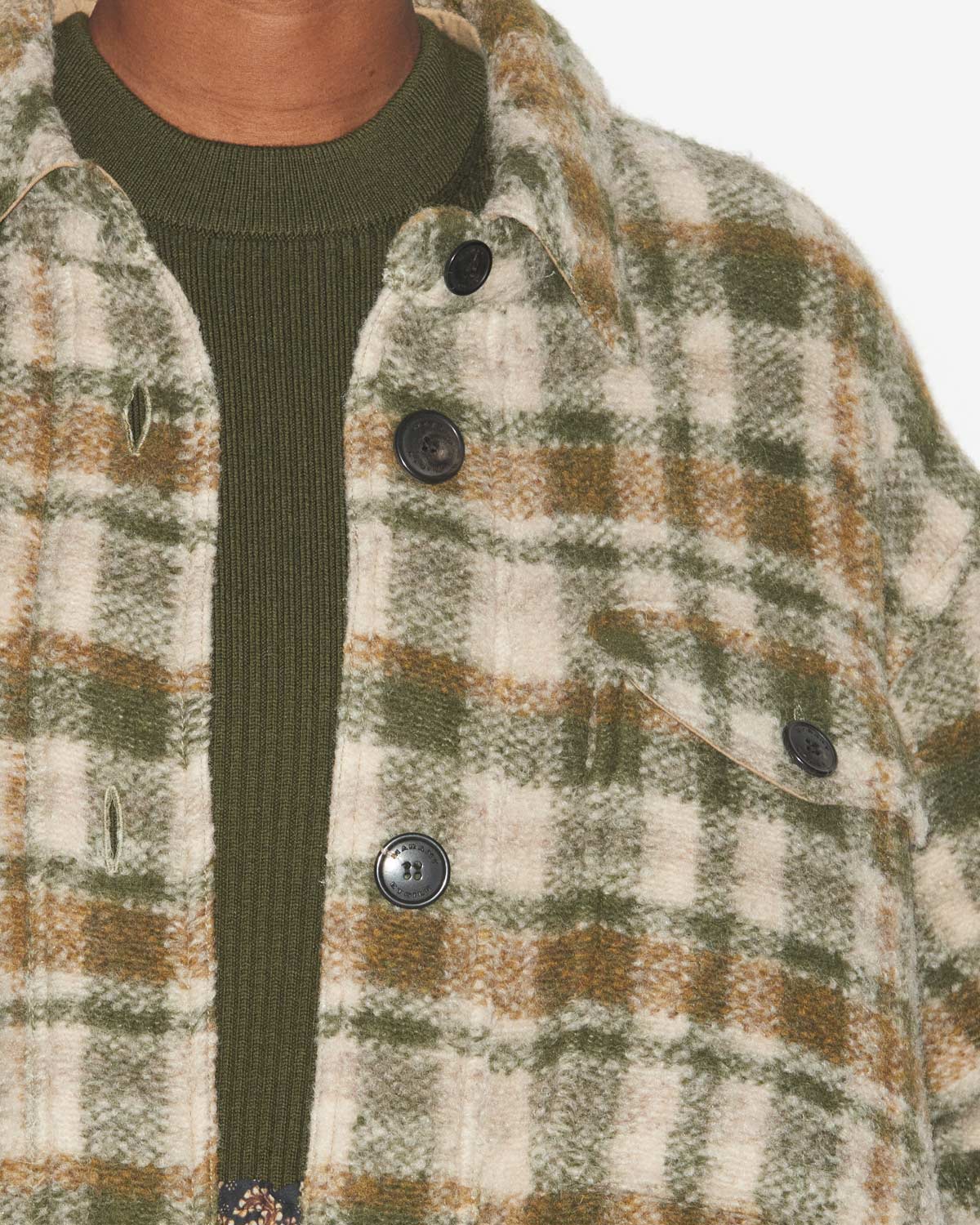 Harveli　チェック柄混合ウール コート - Khaki-ecru - Woman - 2