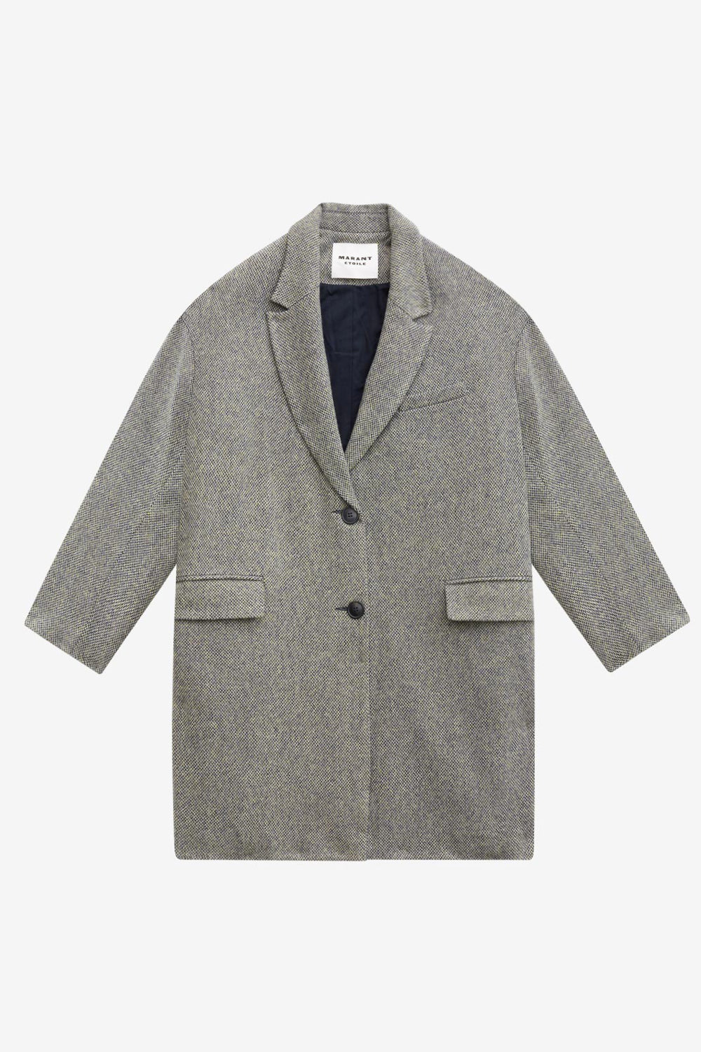 Limiza plain-colored wool blend coat - Black and ecru - Woman - 1