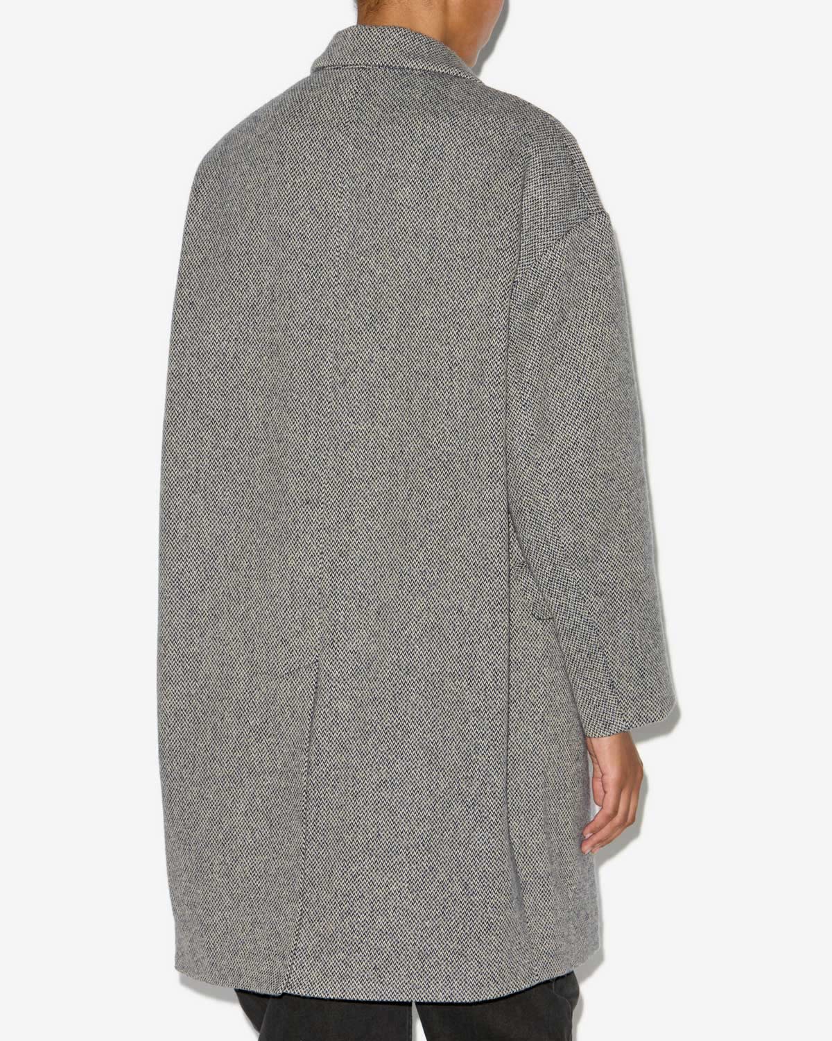 Limiza plain-colored wool blend coat - Black and ecru - Woman - 4