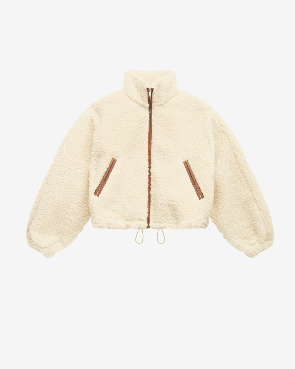 Einfarbiger kurzmantel mackensy in lammfelloptik - Naturfarben - Woman - 5