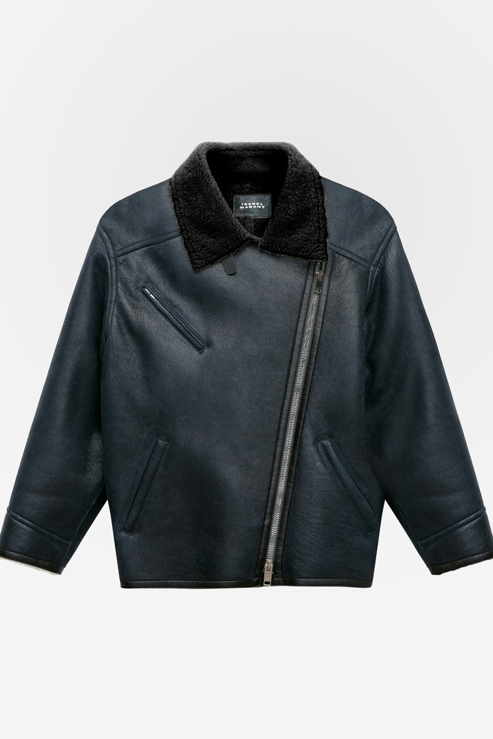 Adelina short coat in suede lambskin leather - Black - Woman - 1