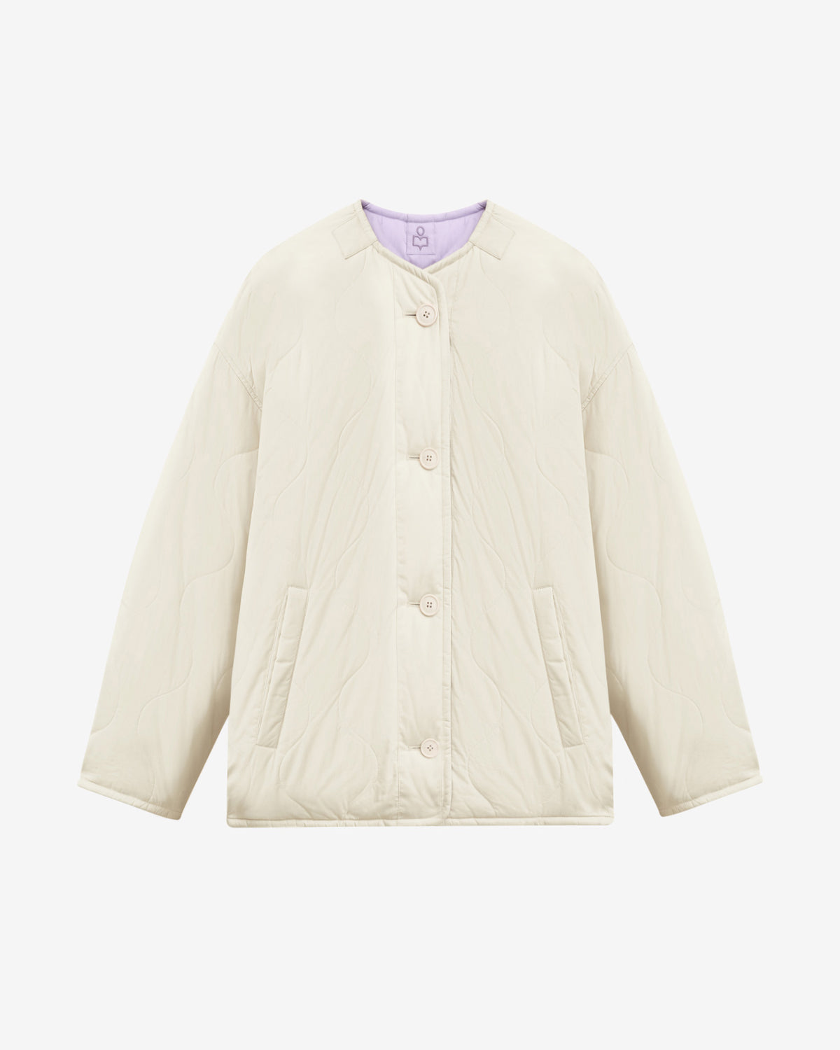 Nesmae quilted plain-colored cotton blend coat - Beige-lilac - Woman - 5