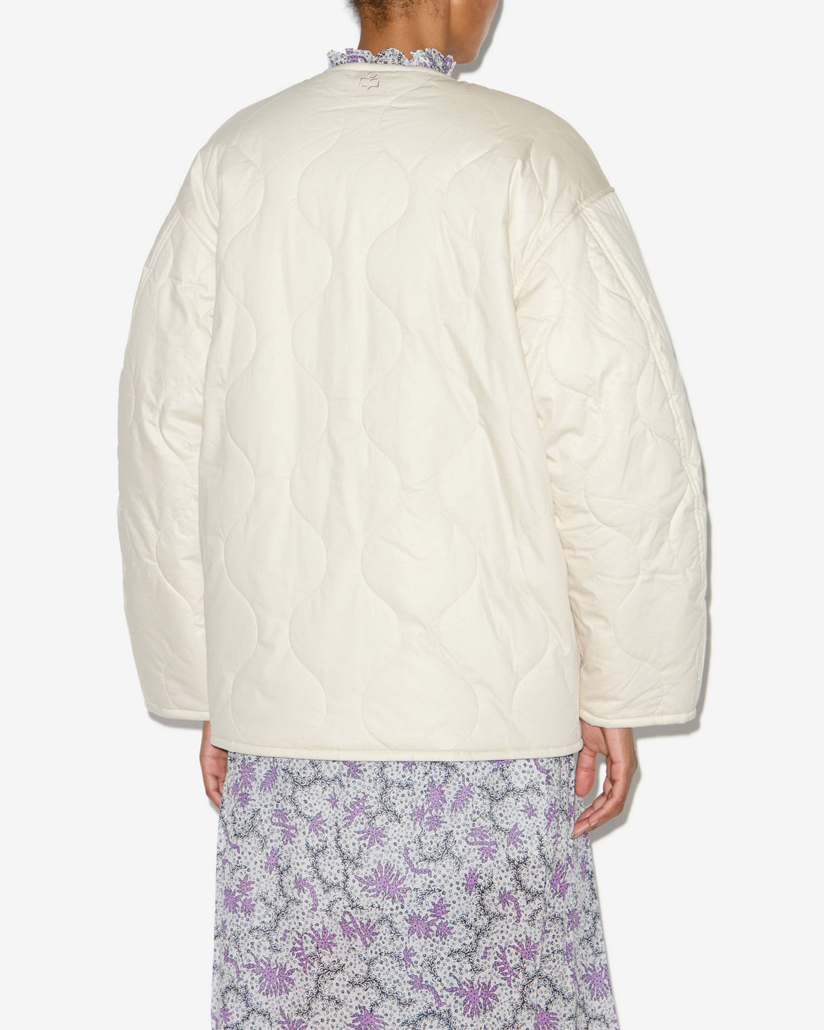 Nesmae quilted plain-colored cotton blend coat - Beige-lilac - Woman - 4