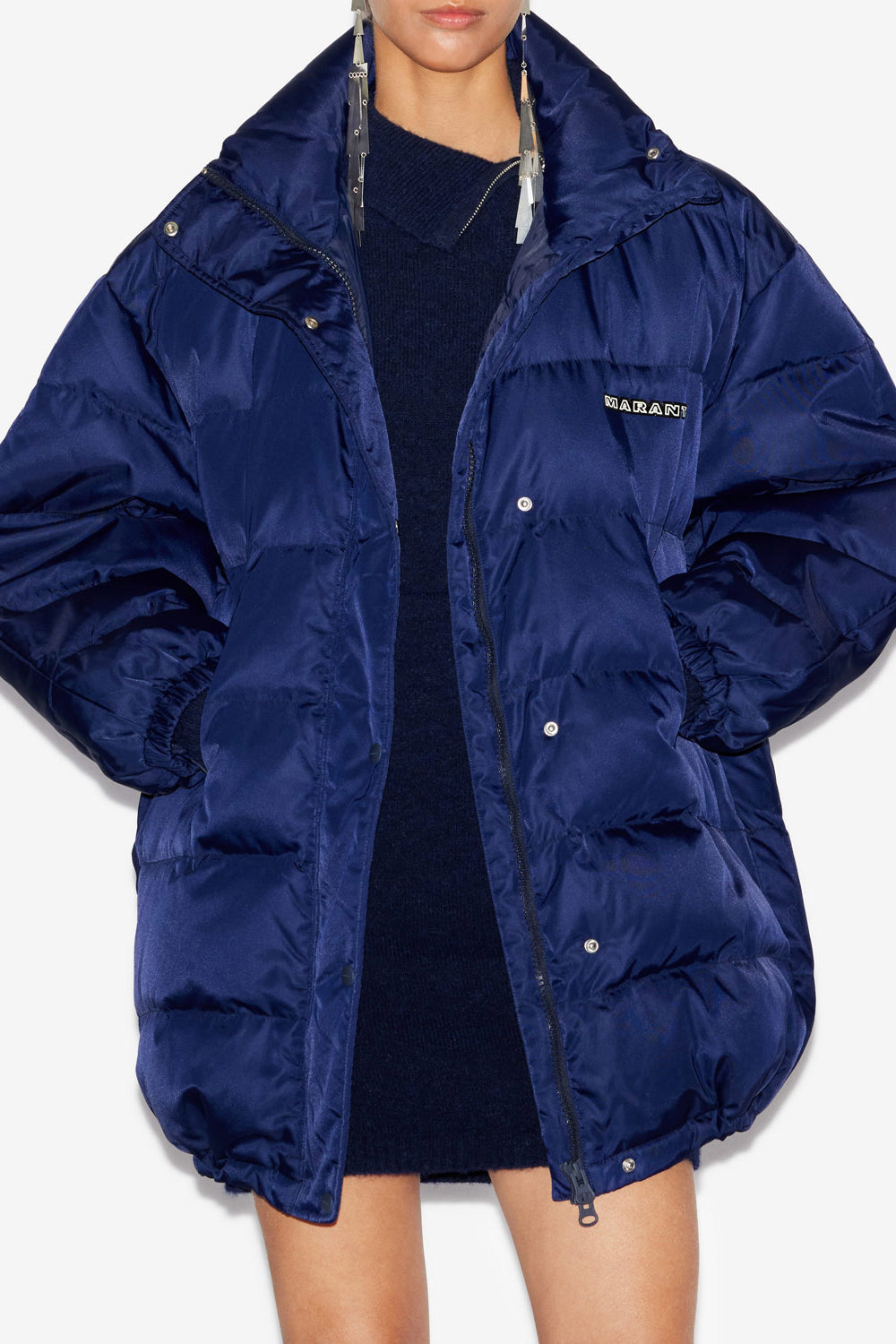 벨리즈(belize) 미디 기장 플레인 패딩 코트 - Midnight - Woman - 4