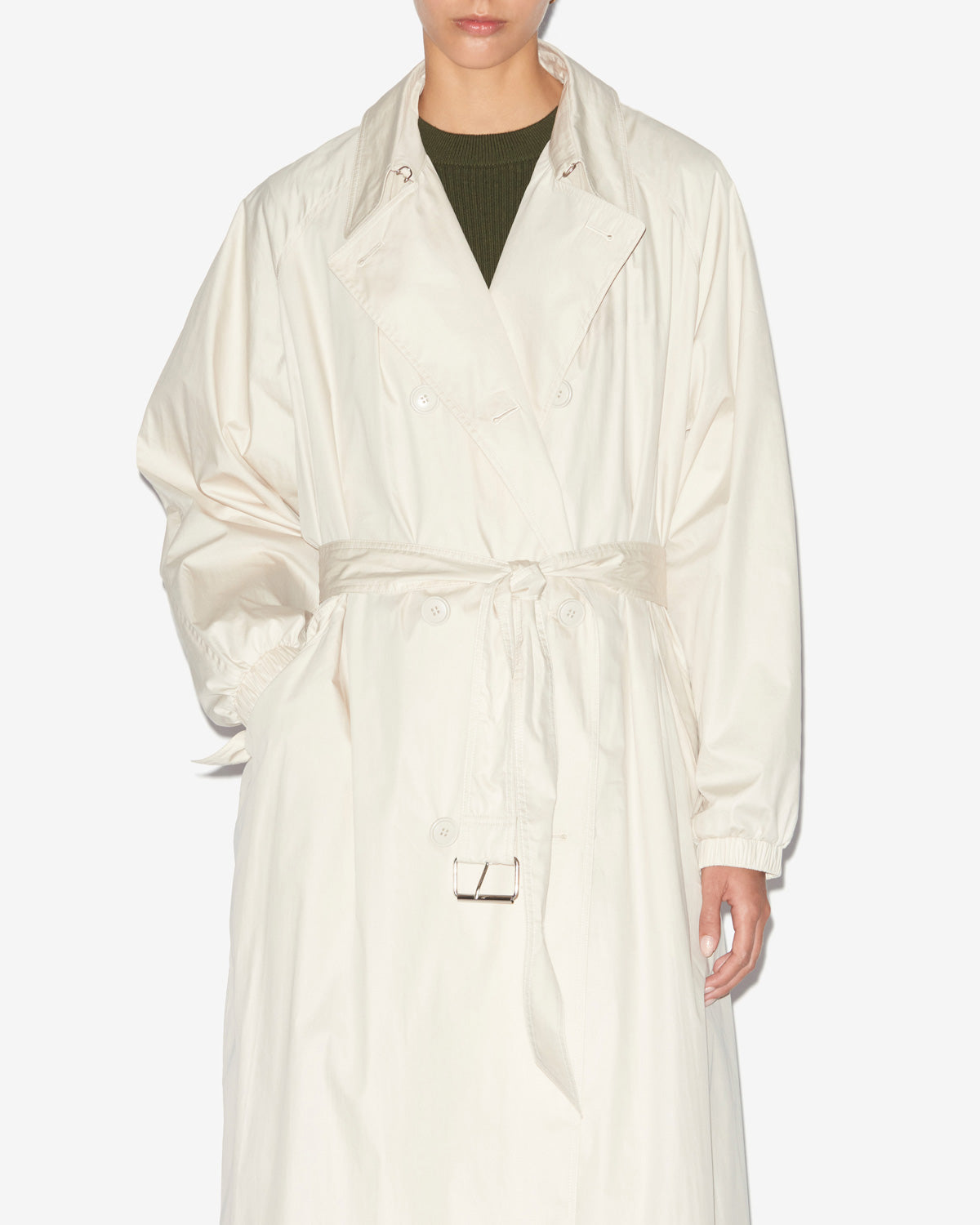 Cacilda plain-colored cotton blend trench coat - Beige - Woman - 3