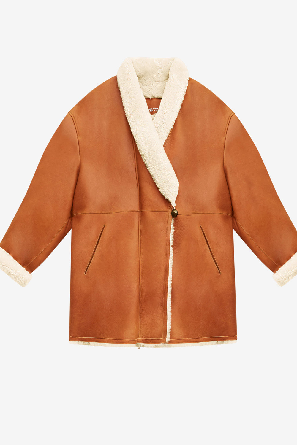 Elanore reversible coat in suede lambskin leather - Cinnamon - Woman - 1