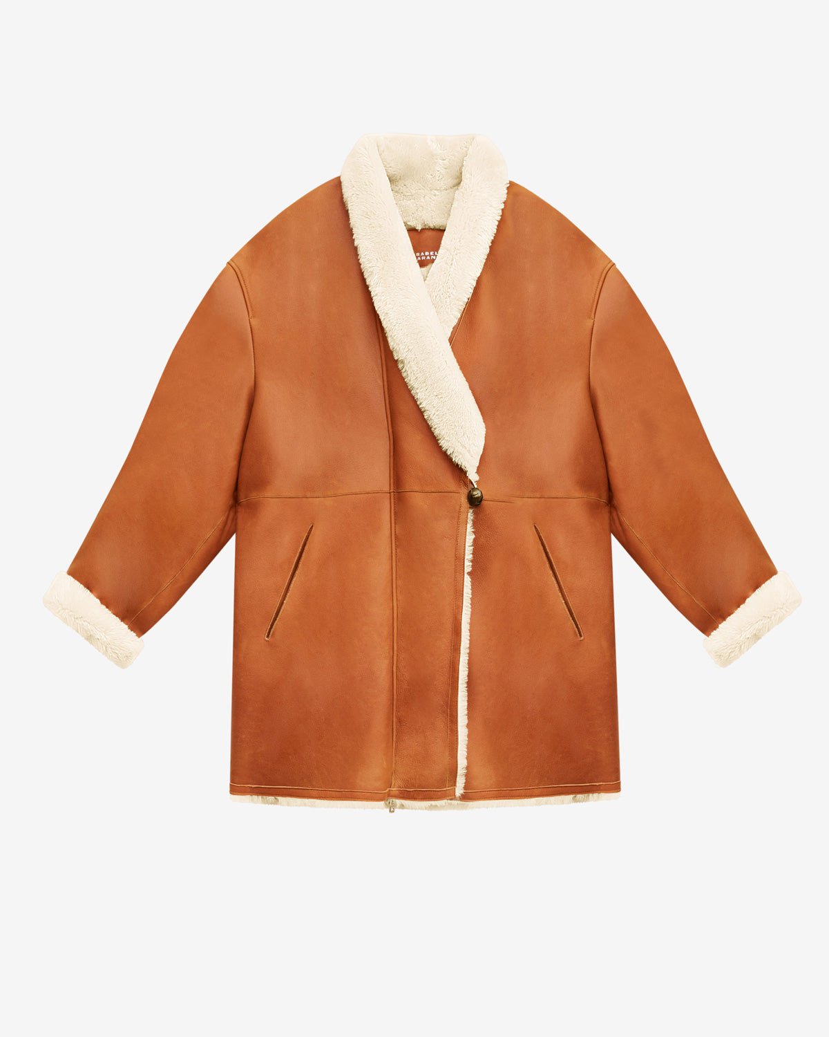 Elanore reversible coat in suede lambskin leather - Cinnamon - Woman - 5