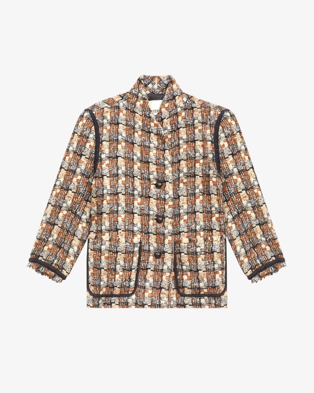 Elanore tweed coat - Chestnut-ecru - Woman - 4