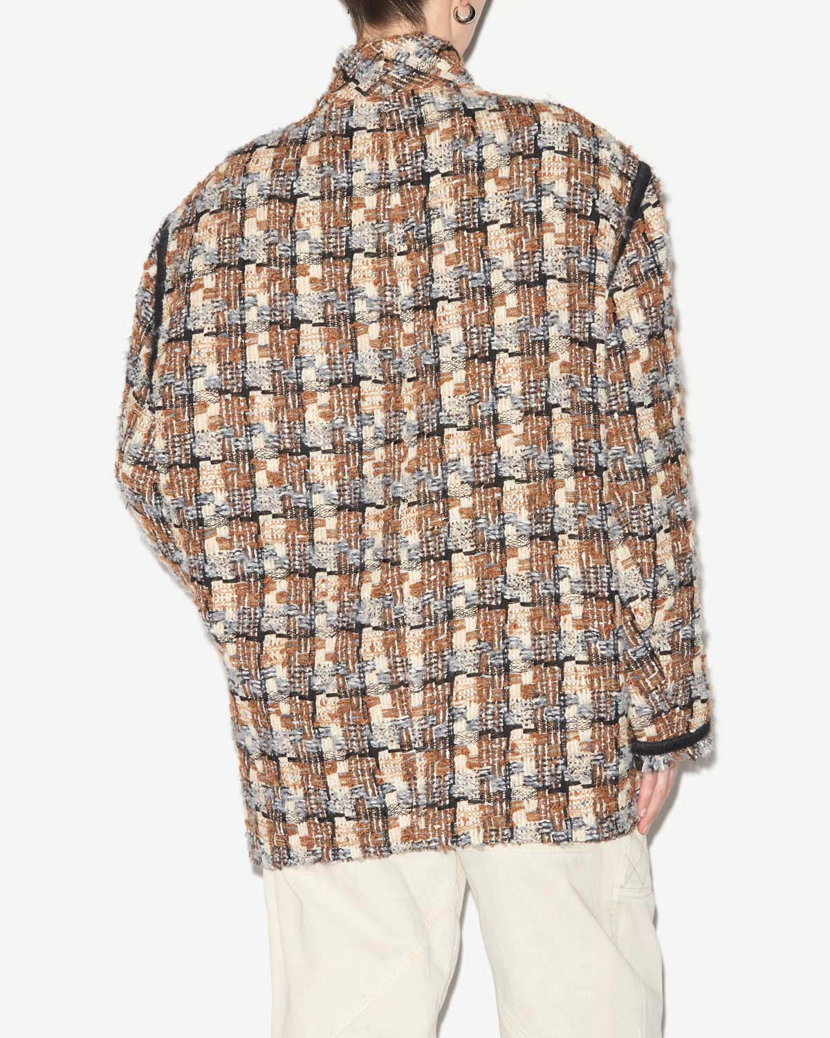 Elanore tweed coat - Chestnut-ecru - Woman - 3