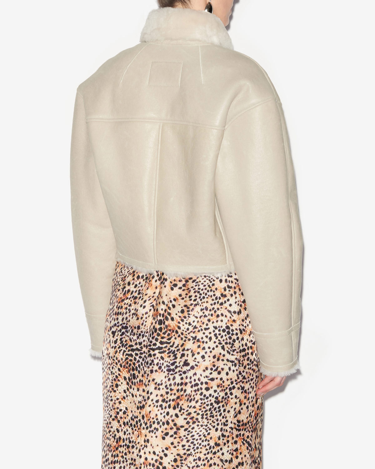 Wendemantel eriana aus gewendetem lammleder - Beige - Woman - 4