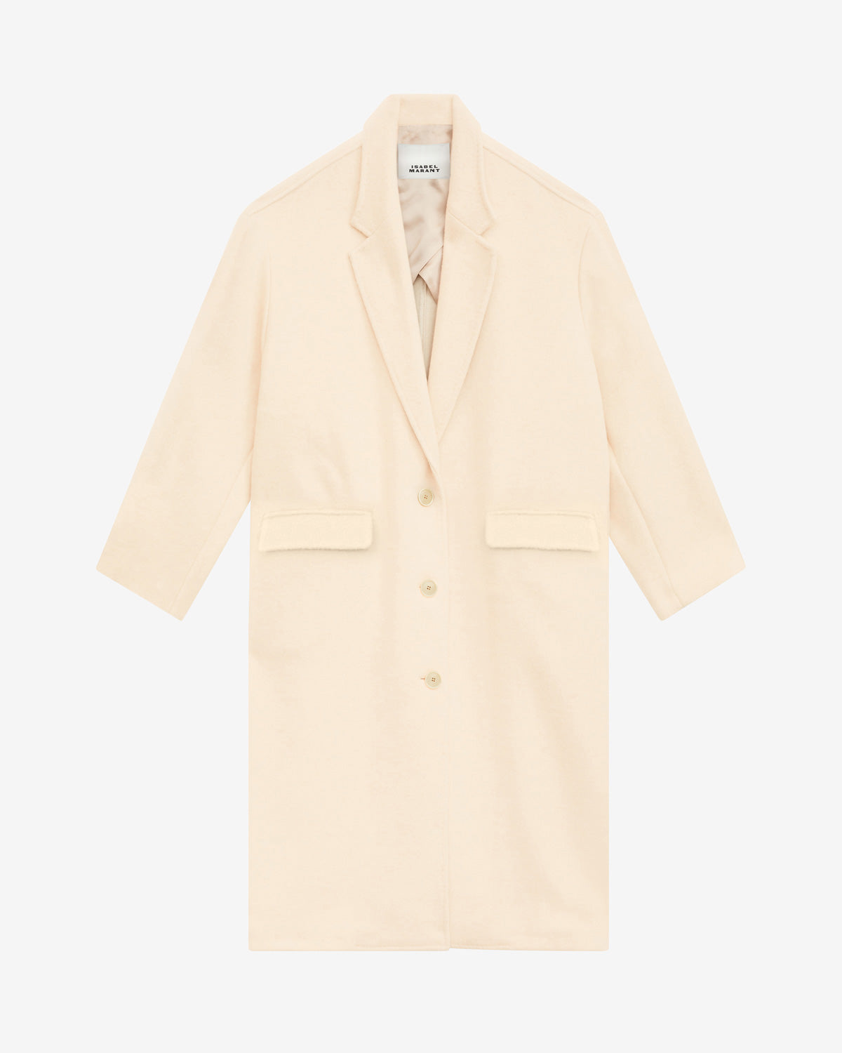 Efezia long coat in plain-colored cashmere and wool - Beige - Woman - 4