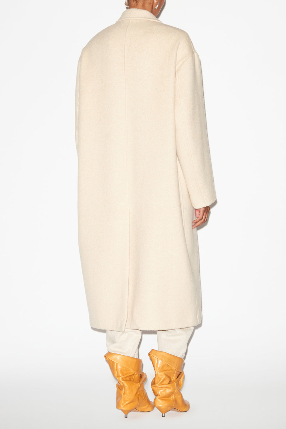 Efezia long coat in plain-colored cashmere and wool - Beige - Woman - 4