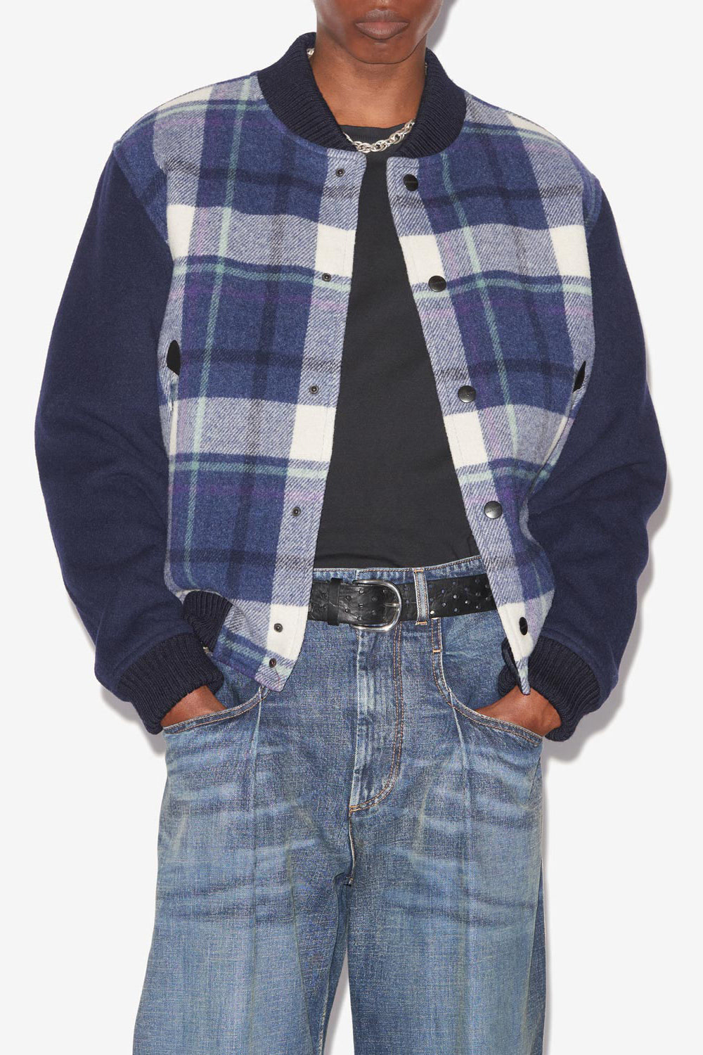 Abrigo teddy kalban de mezcla de lana a cuadros - Faded night - Man - 4