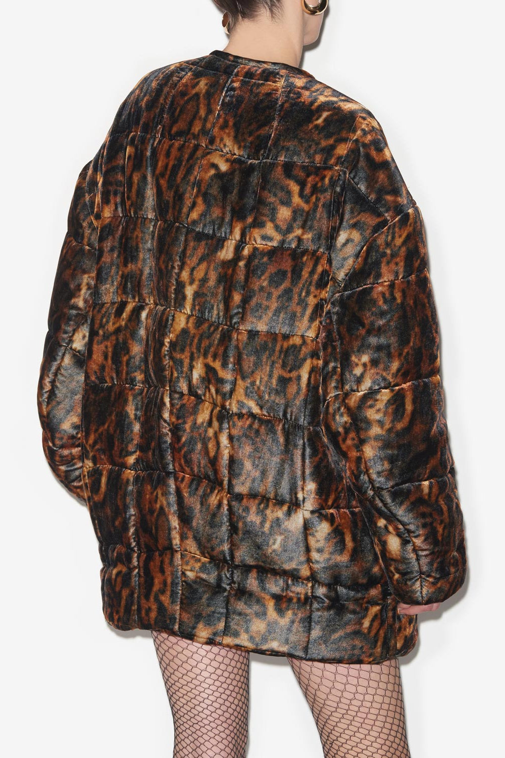 Doriane quilted leopard velvet coat - Leopard - Woman - 5