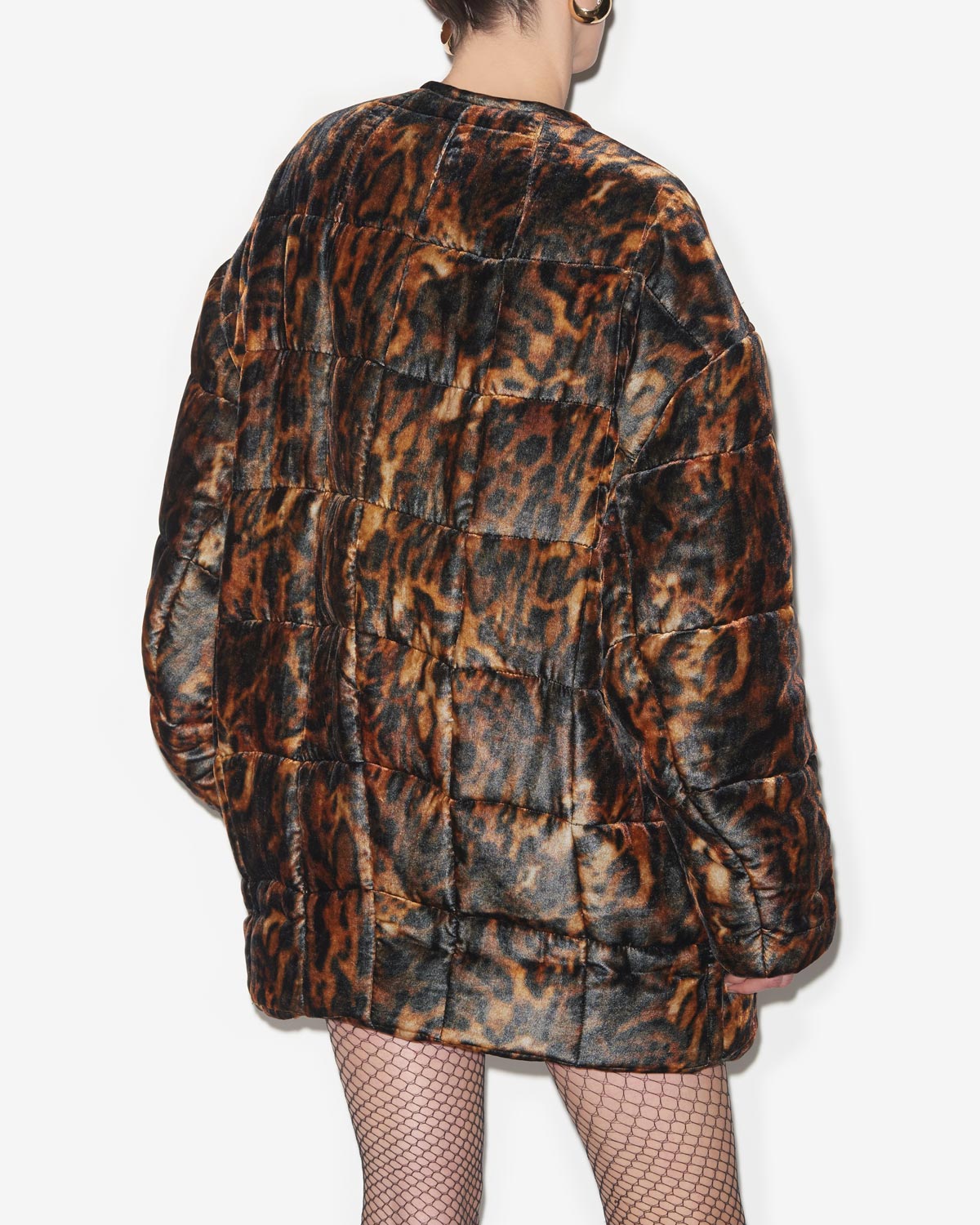 도리안(doriane) 레오파드 패턴 벨벳 패딩 코트 - Leopard - Woman - 4