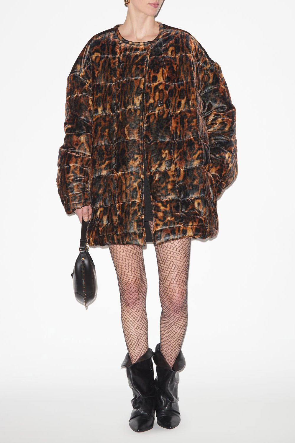 Doriane quilted leopard velvet coat - Leopard - Woman - 2