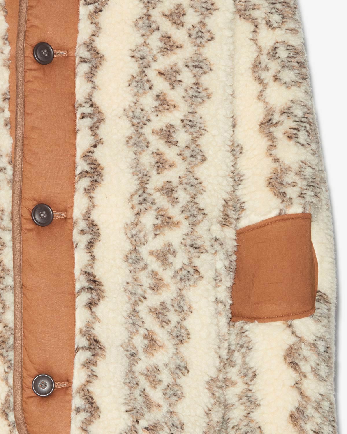 Madeo reversible printed shearling style coat - Ecru-brown - Man - 2