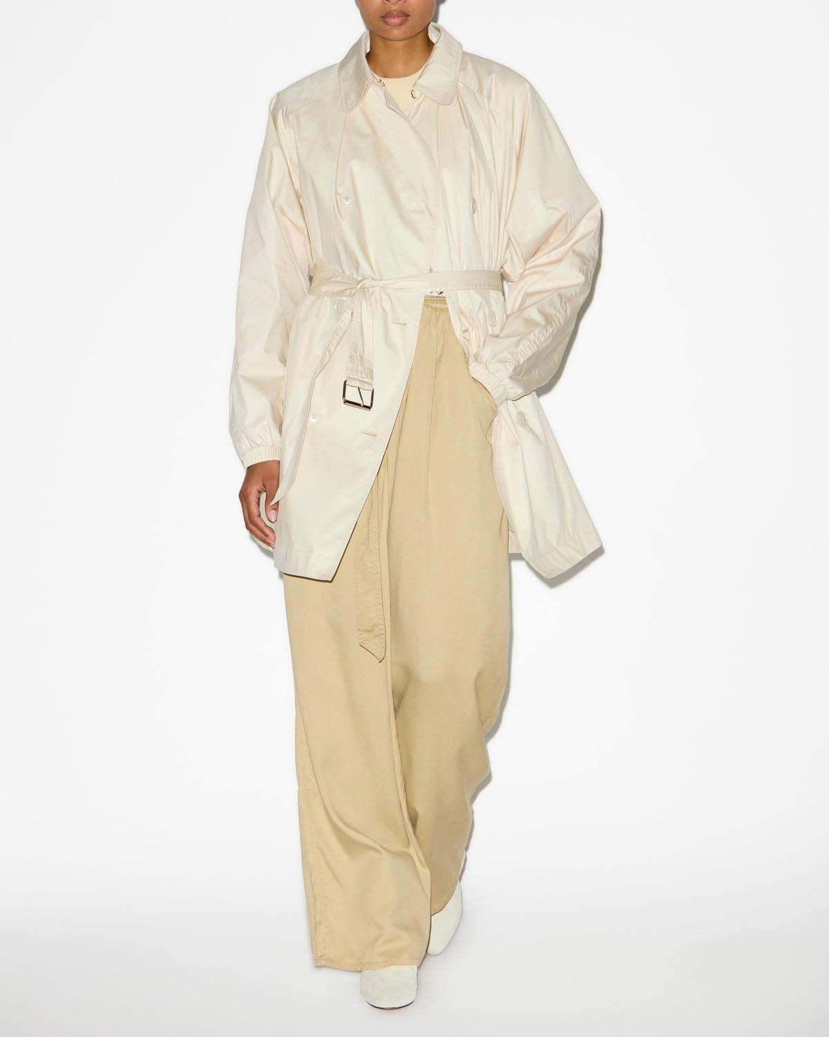 Carlota 無地混合コットン トレンチコート - ベージュ - Woman - 1