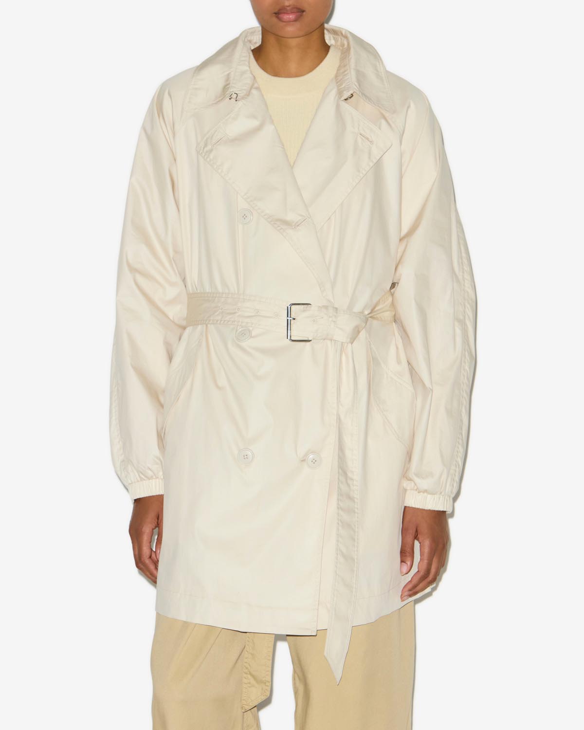 Carlota 無地混合コットン トレンチコート - ベージュ - Woman - 3
