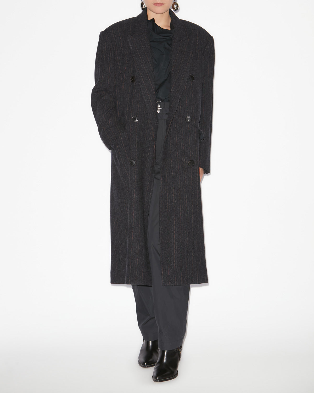 Lexana long wool blend coat - Midnight - Woman - 1