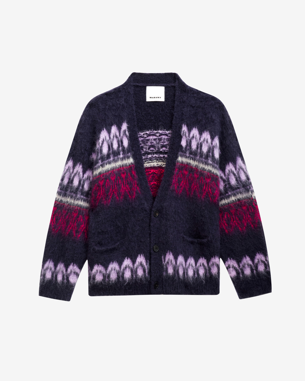 Cappotto dyston a bottoni in lana mohair fantasia - Midnight - Man - 5