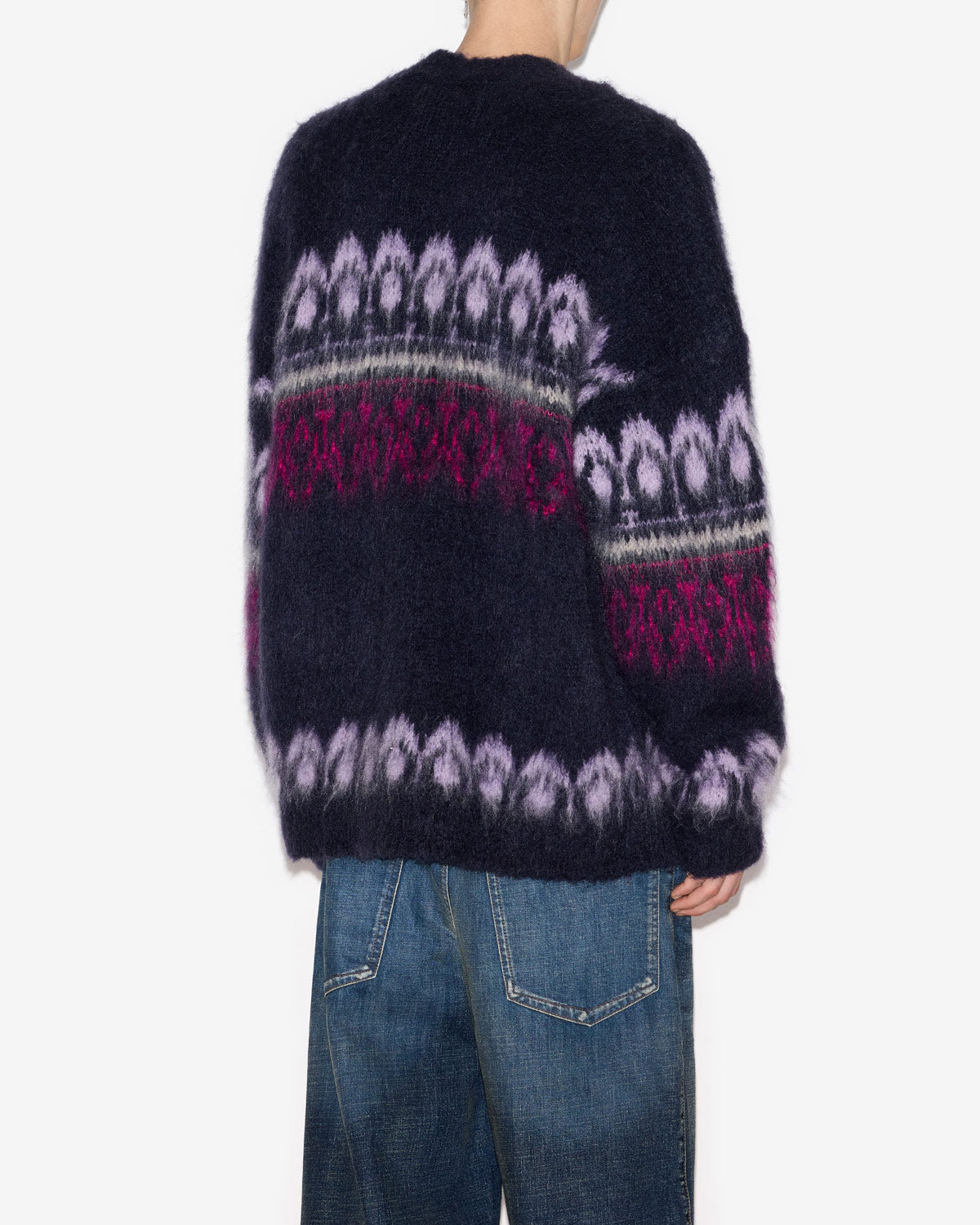 Cappotto dyston a bottoni in lana mohair fantasia - Midnight - Man - 4