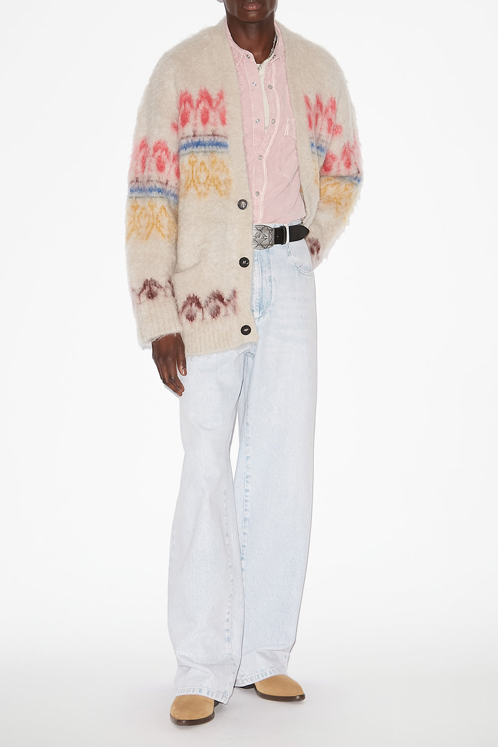 다이스톤 모헤어 니트 코트 - 여러 가지 빛깔의 - Man - 2