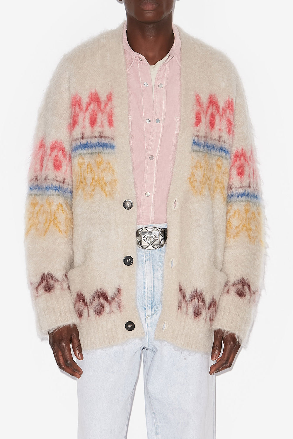 다이스톤 모헤어 니트 코트 - 여러 가지 빛깔의 - Man - 4