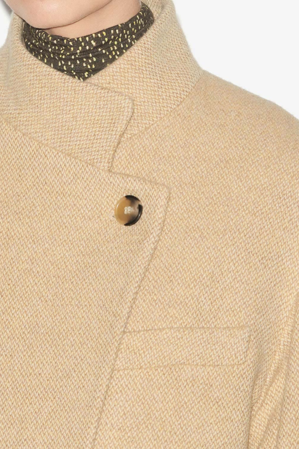 Lewina long wool blend coat - Ecru - Woman - 3