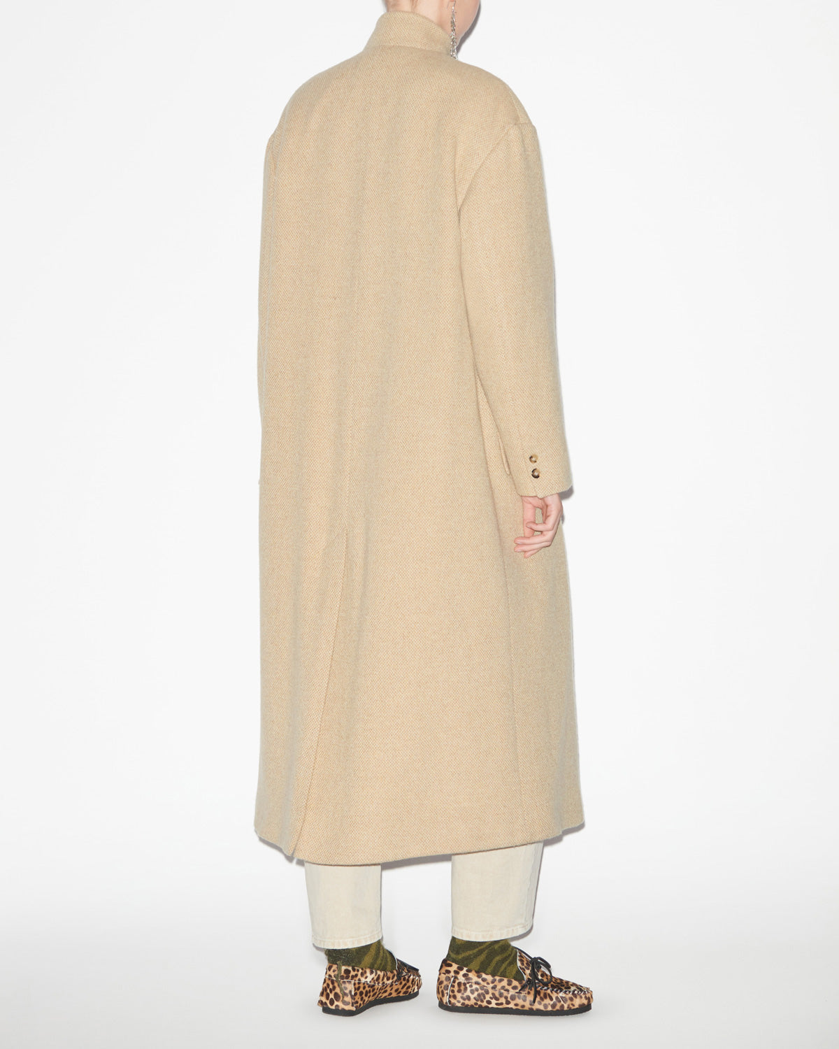 Manteau long en laine mélangée lewina - Écru - Woman - 3