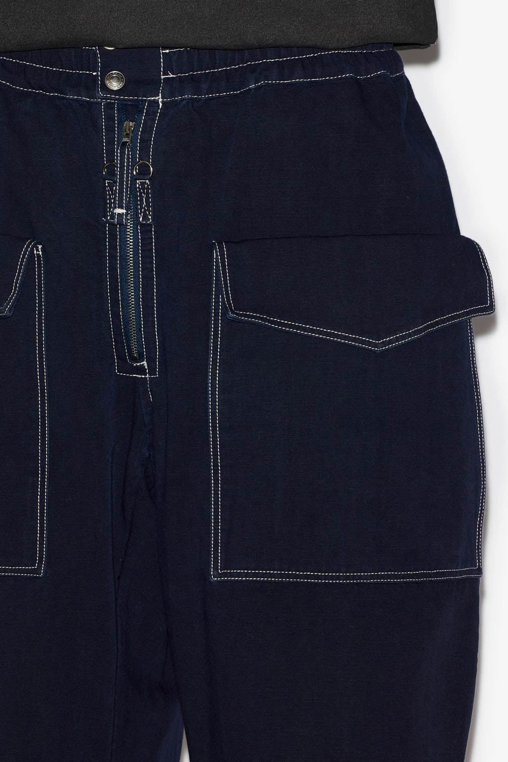 Tilseno cotton carrot pants with contrasting topstitches - Midnight - Man - 3