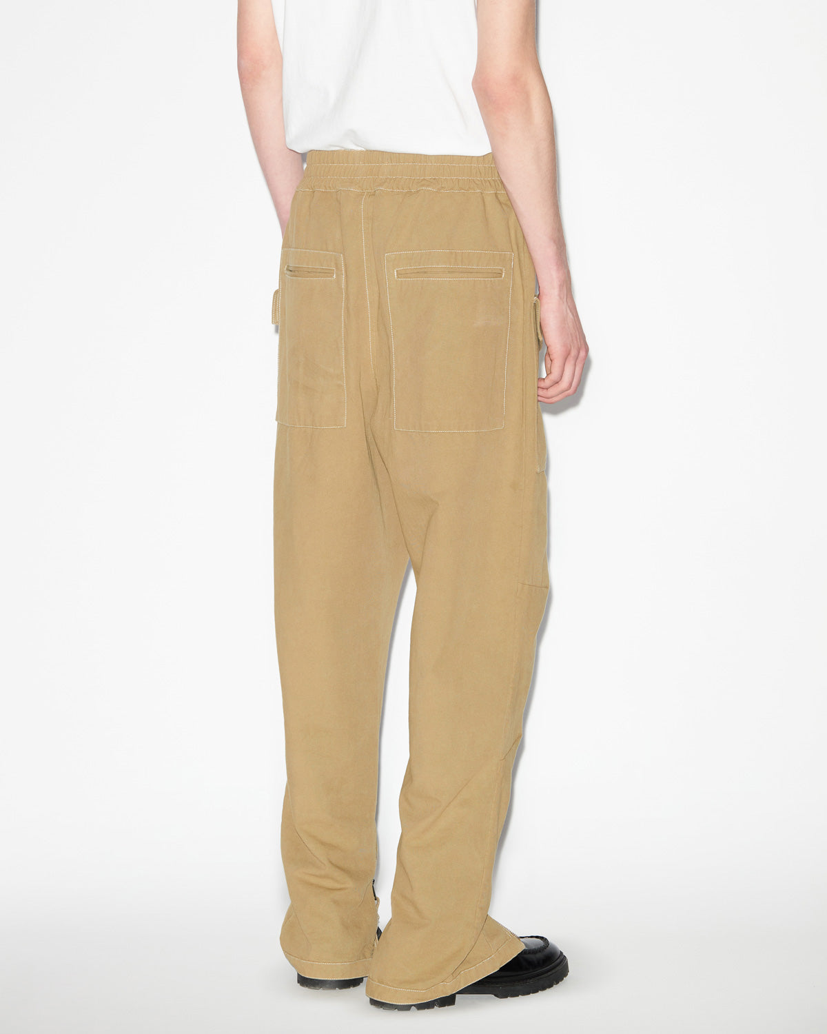 Tilseno コントラストステッチ コットン キャロットパンツ - カーキ - Man - 4