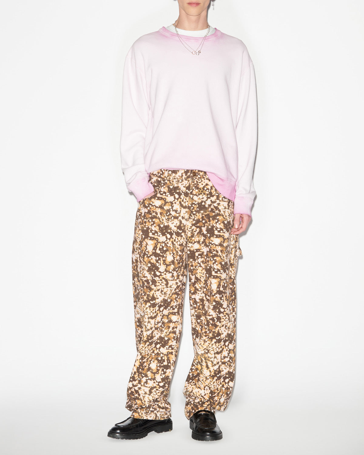 파블로 프린트 데님 소재의 진 - 카키색 옷감 - Man - 1