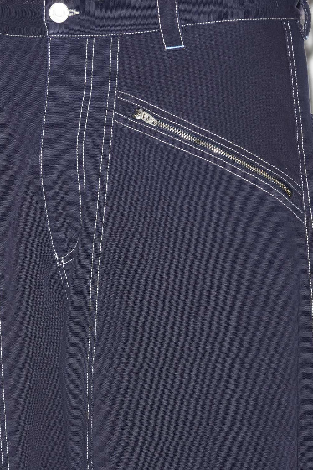 Farker cotton pants with contrasting topstitches - Midnight - Man - 3