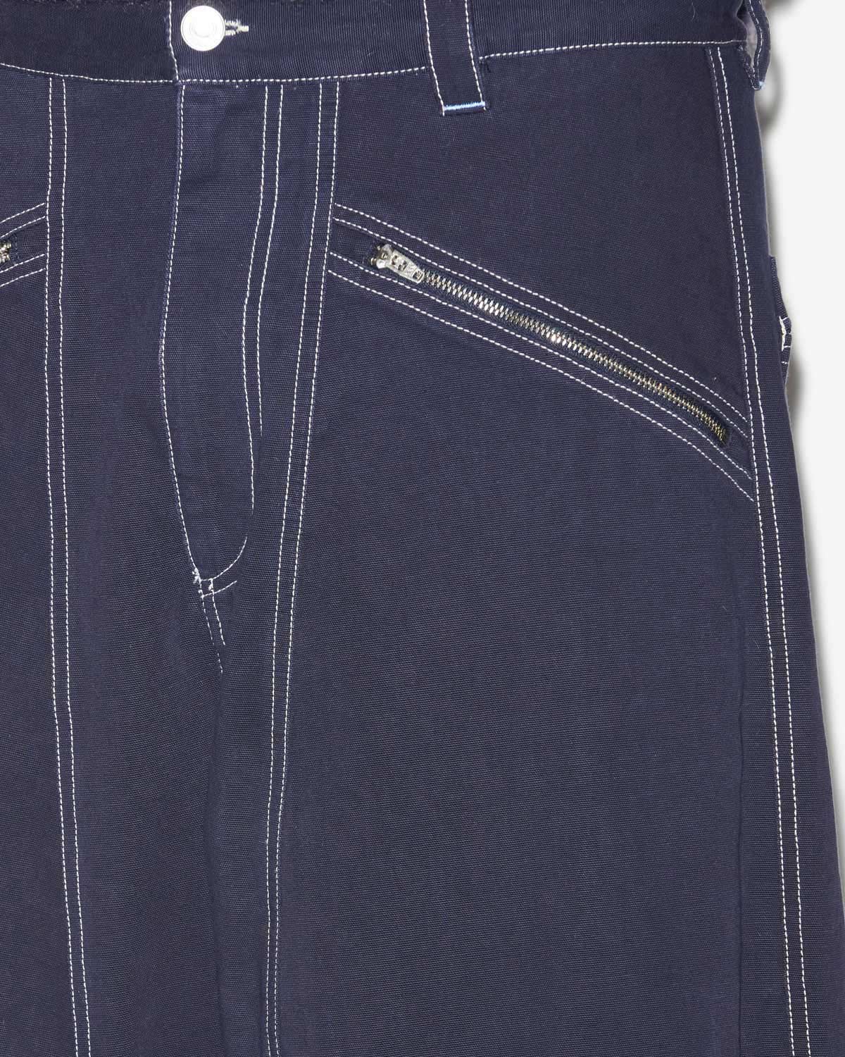 Farker cotton pants with contrasting topstitches - Midnight - Man - 2