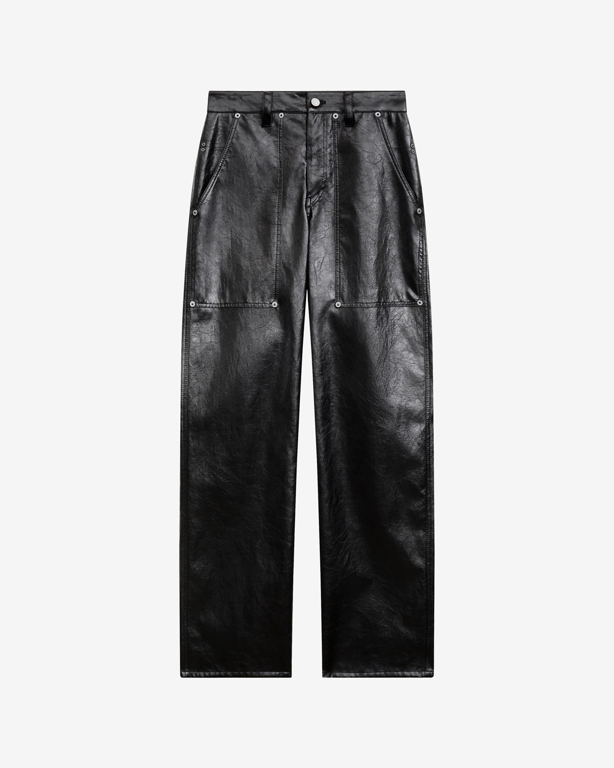 Pantalon droit effet cuir ariete - Noir - Woman - 5