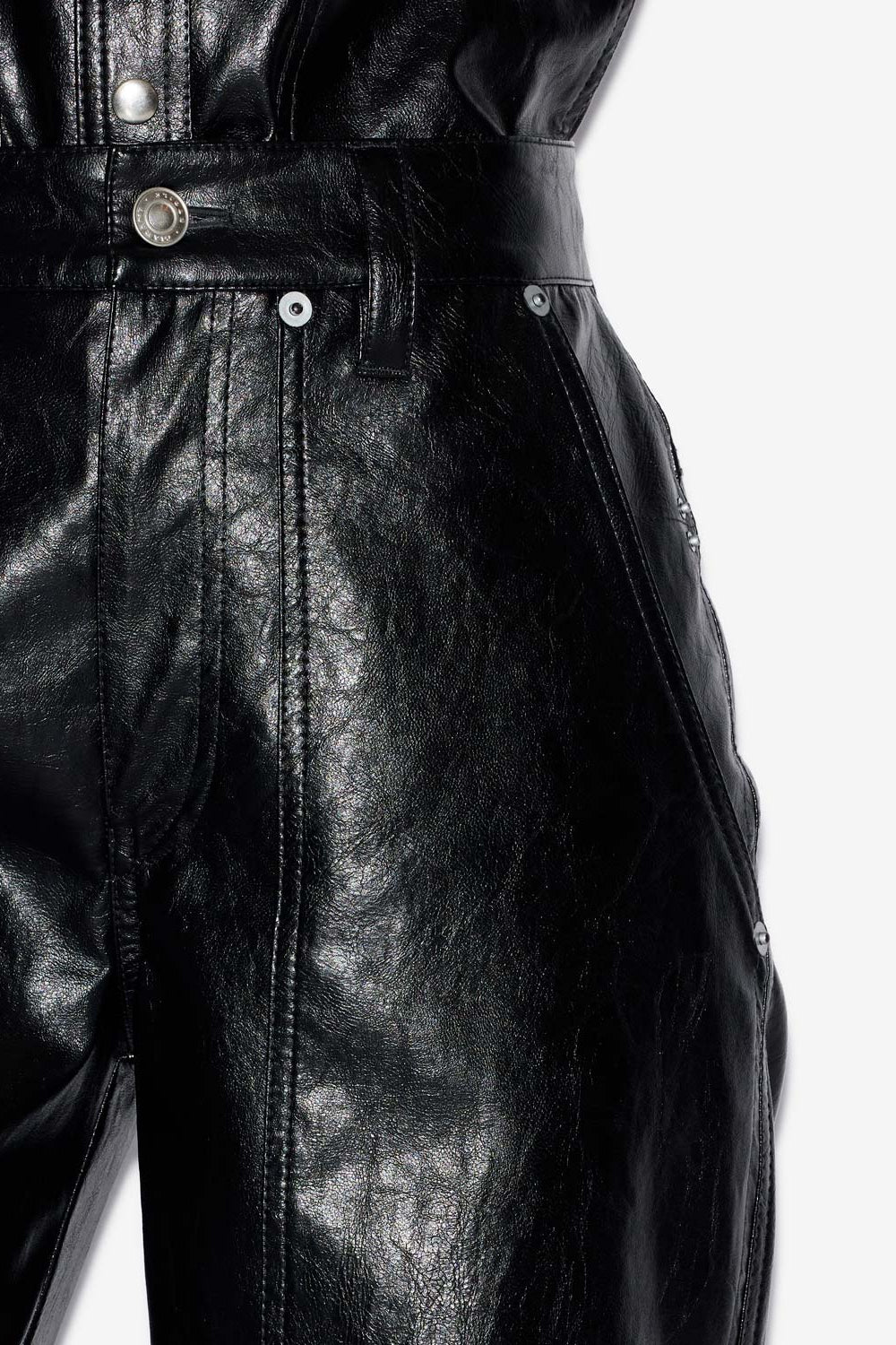 Pantalon droit effet cuir ariete - Noir - Woman - 3