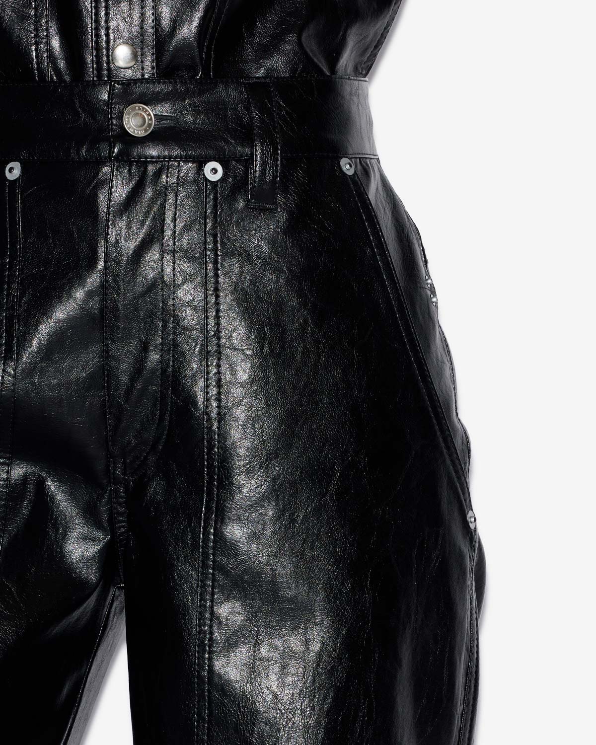 Pantalon droit effet cuir ariete - Noir - Woman - 2