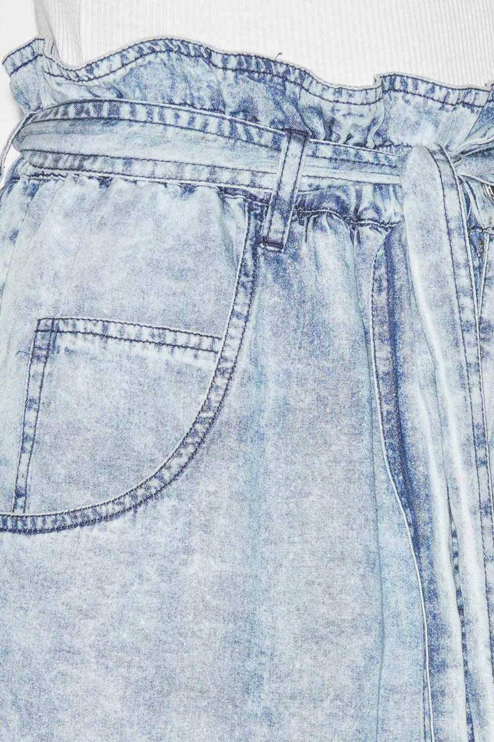 Pantalon ample en chambray priana - Bleu - Woman - 3